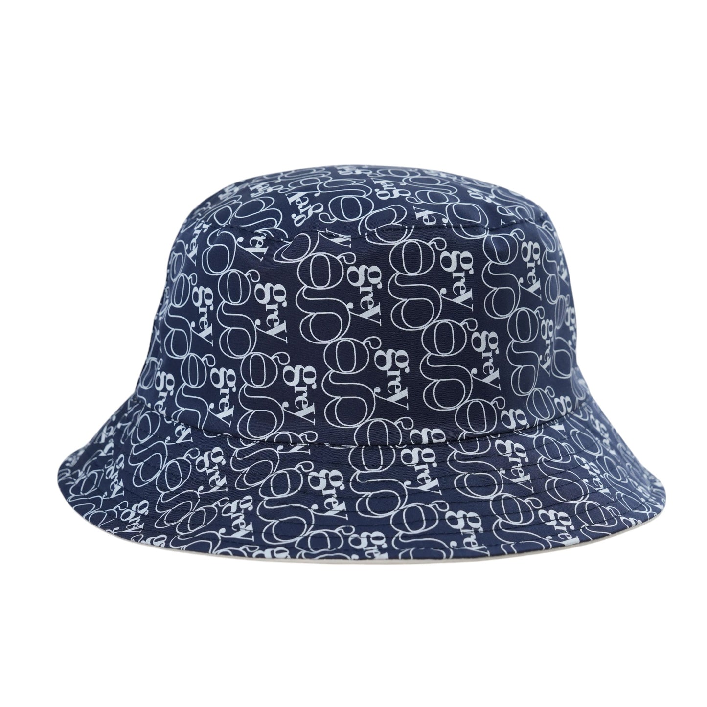 Avery Reversible Bucket Hat (Beige with Logo on Navy)