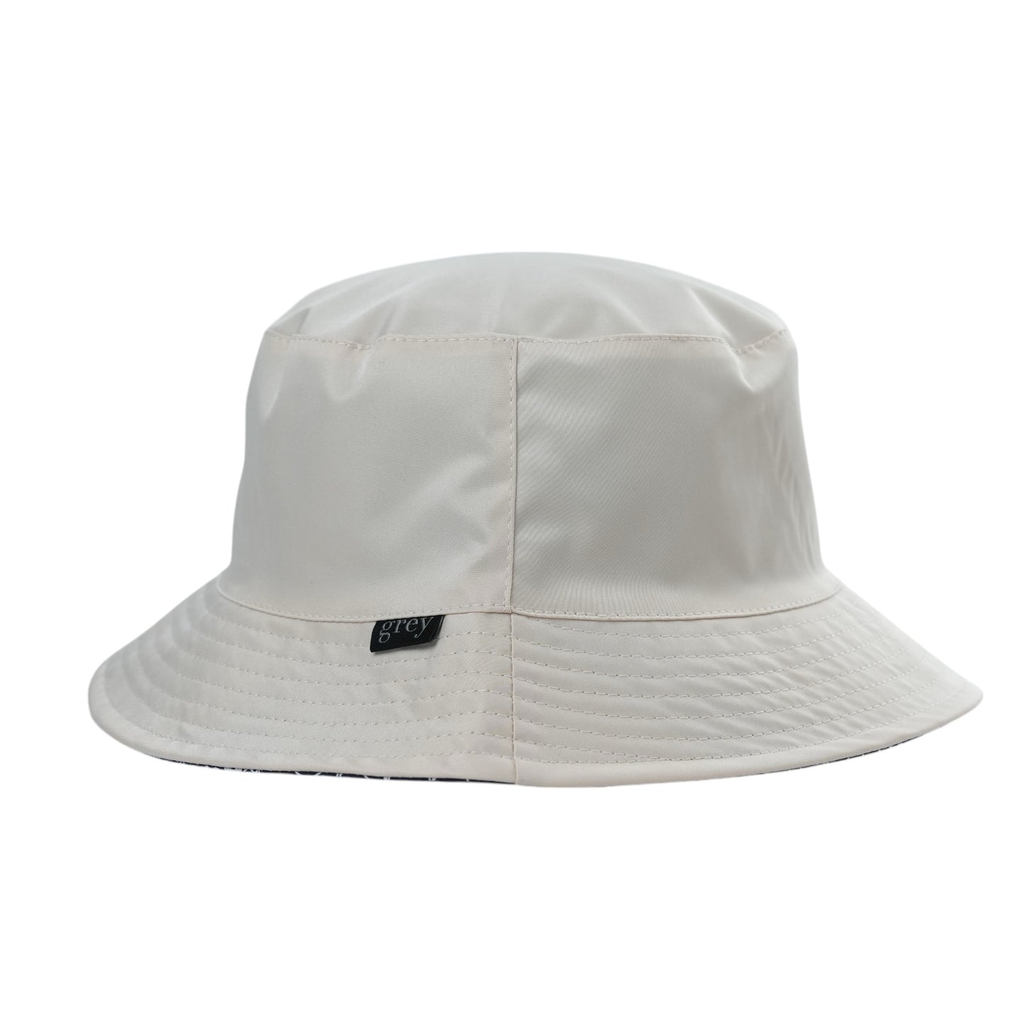 Avery Reversible Bucket Hat (Beige with Logo on Navy)