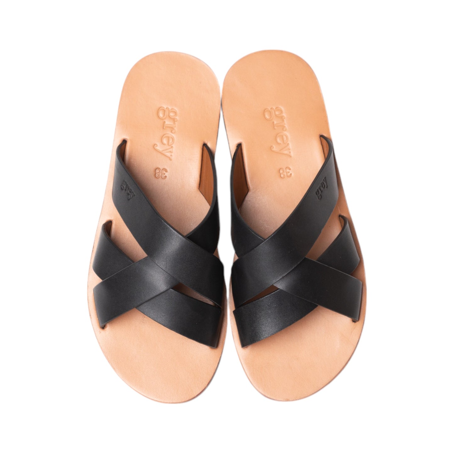 Leadon Leather Slip-On Slides in Black