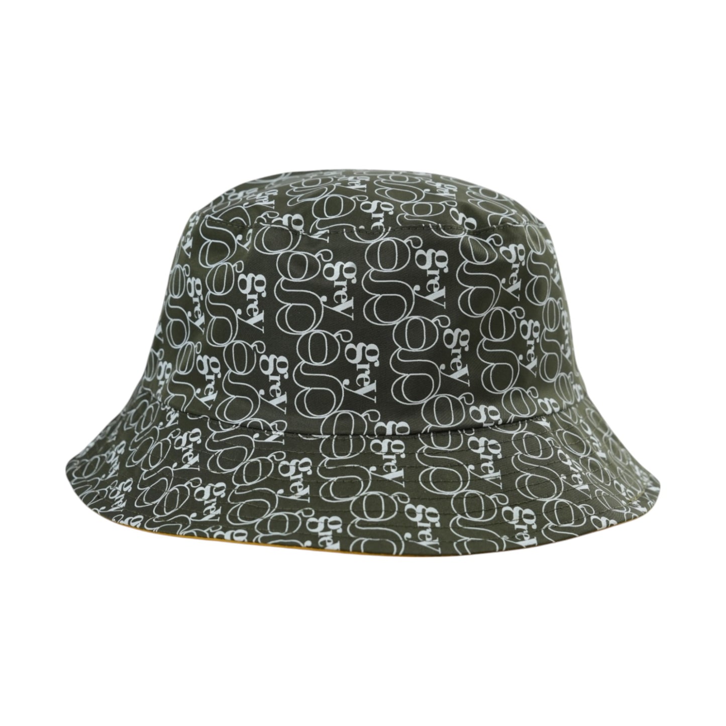 Avery N.S. Reversible Bucket Hat (Mustard with Logo on Dark Green)